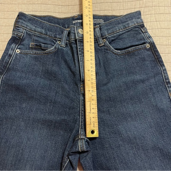 Old Navy Extra High Rise Button Fly Sky Hi Straight Secret Jeans Size 2 - Picture 8 of 12